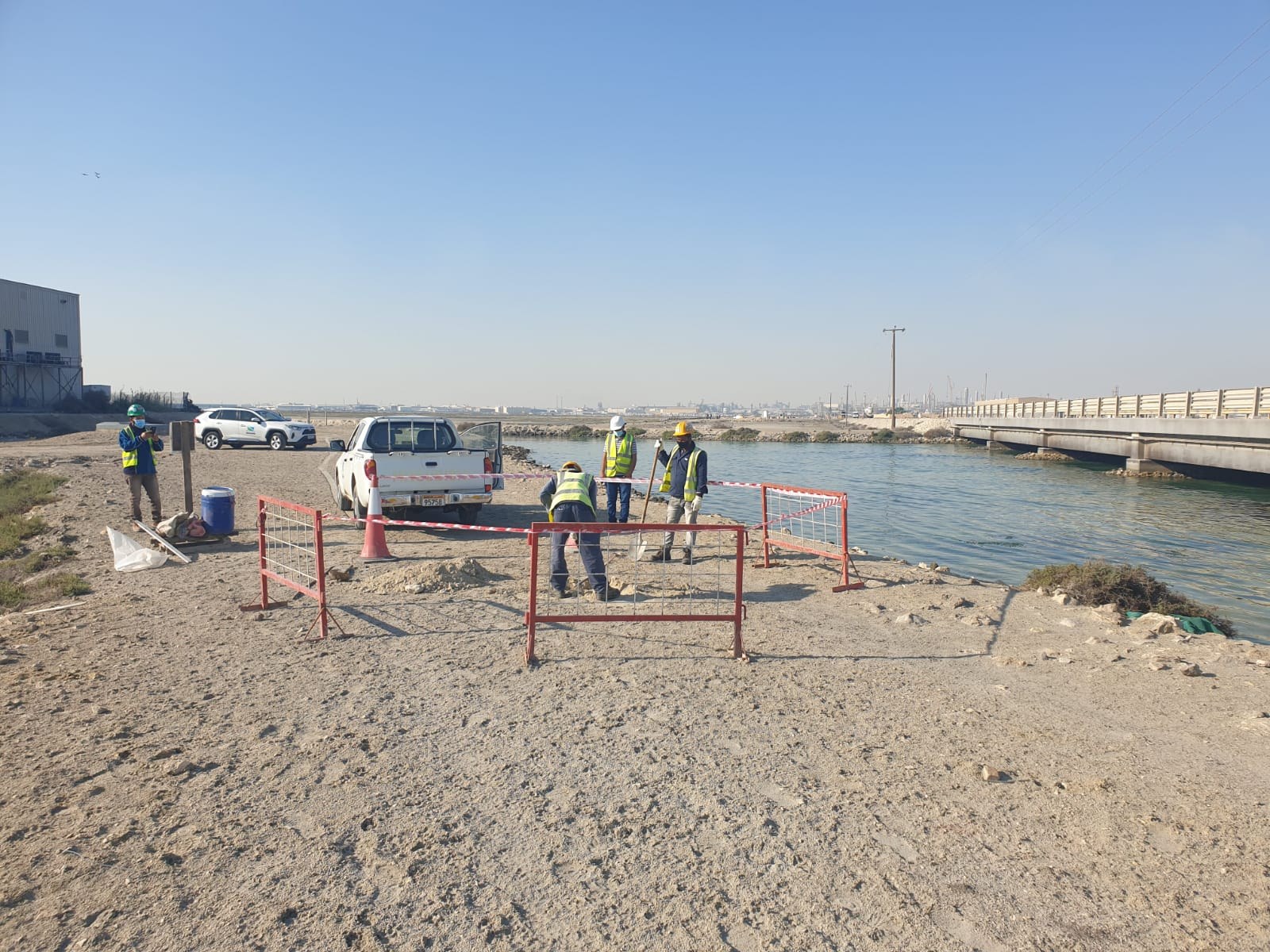 QEL coastal near-shore site investigation beside a channel